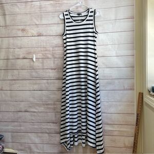 J CREW NAVY BLUE AND‎ WHITE STRIPED MAXI DRESS IN 100% COTTON